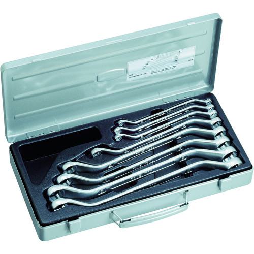 ■TONE ロング両口めがねレンチセット(45°) 8点セット 3.7kg〔品番:2800M〕【1200488:0】[店頭受取不可]