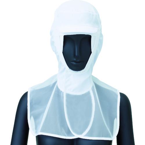 ■サンペックス ロングフード 衛生帽子 ホワイト M〔品番:FCPU1703A9M〕【1219187:0】[店頭受取不可]