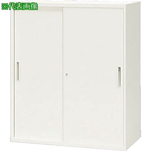 ■NAIKI 収納庫 CWL型 スチール引違い書庫(2枚扉) 899×500×1050〔品番:CWL0911HWW〕【1236858:0】[送料別途見積り][法人・事業所限定][外直送][店頭受取不可]