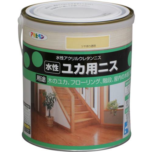 ■アサヒペン 水性ユカ用ニス 1.6L ツヤあり透明《6缶入》〔品番:442123〕【1237711×6:0】[送料別途見積..