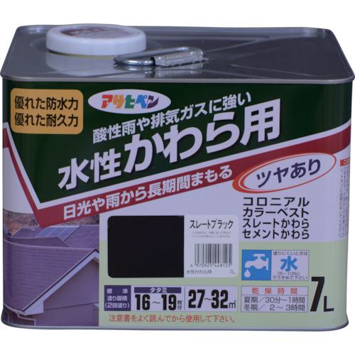 ■アサヒペン 水性 かわら用 7L スレートブラック〔品番:448125〕【1237794:0】[送料別途見積り][掲外取寄][店頭受取不可]