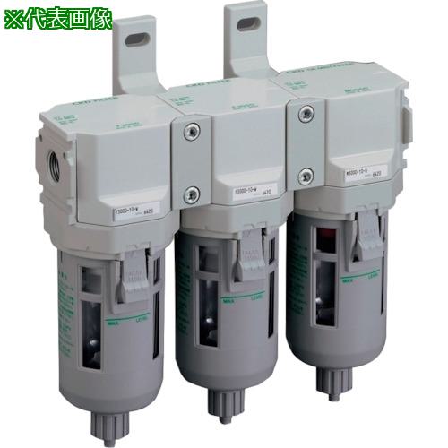 ■CKD FRLユニット F.R.Lコンビネーション 標準白色シリーズ Rc1/4 フィルタ・手動付オートドレン〔品番:C40008WF〕【1239495:0】[店頭受取不可]