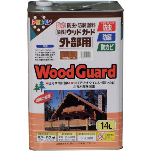 ■アサヒペン ウッドガード外部用 14L マホガニー〔品番:530417〕【1242487:0】[送料別途見積り][掲外取寄][店頭受取不可]