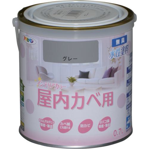 ■アサヒペン NEW水性インテリアカラー屋内カベ用 0.7L グレー《6缶入》〔品番:465160〕【1248770×6:0】..