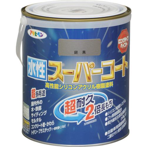 ■アサヒペン 水性スーパーコート 1.6L 銀黒《6個入》〔品番:415639〕【1250316×6:0】[送料別途見積り][..