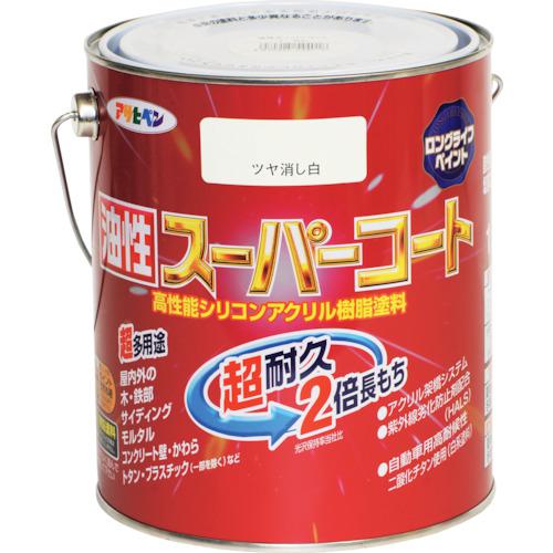 ■アサヒペン 油性スーパーコート 1.6L ツヤ消し白《6缶入》〔品番:544025〕【1251925×6:0】[送料別途見積り][掲外取寄][店頭受取不可]