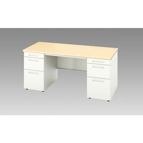 ■NAIKI 両袖デスク XEHH型/天板:シルクウッド 本体:クリアーホワイト/W1600×D700×H720〔品番:XEHH167BBWS〕【1253765:0】[送料別途見積り][法人・事業所限定][外直送][店頭受取不可]