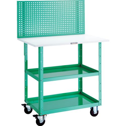 ■TRUSCO ツールワゴン イーグルワゴン 上部パンチングパネル 天板仕様 600×400×1352 ヤンググリーン〔品番:EGWP972TYG〕【1256636:0】[直送DS][店頭受取不可]