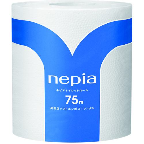 ■ネピア トイレットペーパー 1ロールシングル75m 80個入り〔品番:20102〕【1258421:0】[店頭受取不可]