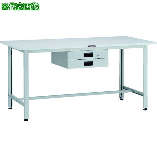 ■TRUSCO 軽荷重作業台(200kg)AO型 1500X600XH740 薄型2段引出付 ホワイト色〔品番:AO1560UDK2〕【1259161:0】[法人・事業所限定][直送元][店頭受取不可]