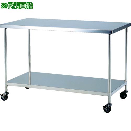 ■テックサス キャスター付ステンレス作業台 900x600 下部板棚〔品番:CWTT9060D〕【1260915:0】[法人・事業所限定][外直送元][店頭受取不可]