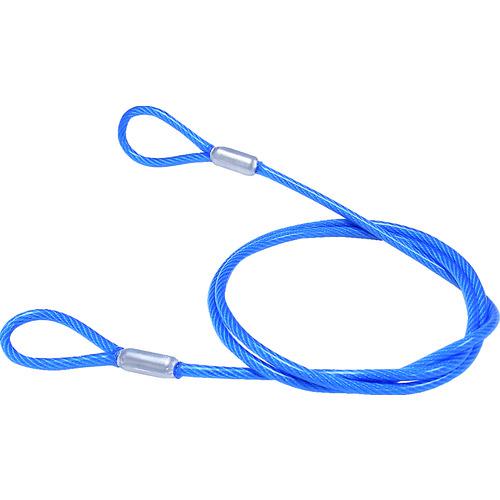 ■ニッサチェイン 鉄製カットワイヤー アルミカシメ 青PVCコーティング 3(4.3)X545mm〔品番:Y65〕