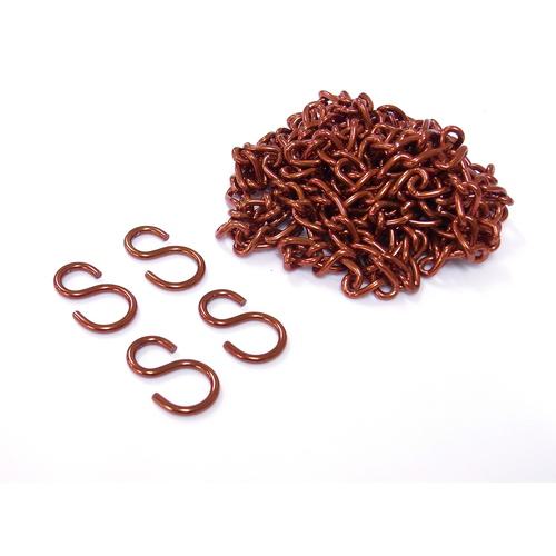 ■ニッサチェイン 鉄カラーカットチェイン 2m 茶《5Pk入》〔品番:C105〕【1278641×5:0】[送料別途見積り][掲外取寄][店頭受取不可]