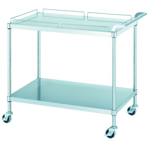 ■シンコー ステンレスワゴン(SUS304・ガード付)天地2段タイプ φ75導電ナイロン車 750×450×800〔品番:MN207545800NE75SH〕【1285754:0】[法人・事業所限定][外直送元][店頭受取不可]