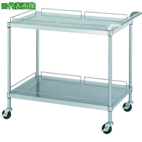 ■シンコー ステンレスワゴン(SUS430) 天地2段タイプ φ75導電ナイロン車 750×450×800〔品番:M207545800NE75SH〕【1285782:0】[法人・事業所限定][外直送元][店頭受取不可]