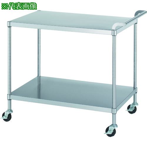 ■シンコー ステンレスワゴン(SUS304)天地2段タイプ φ75導電ゴム車 750×600×800〔品番:MN027560800RE75SH〕【1285784:0】[法人・事業所限定][外直送元][店頭受取不可]