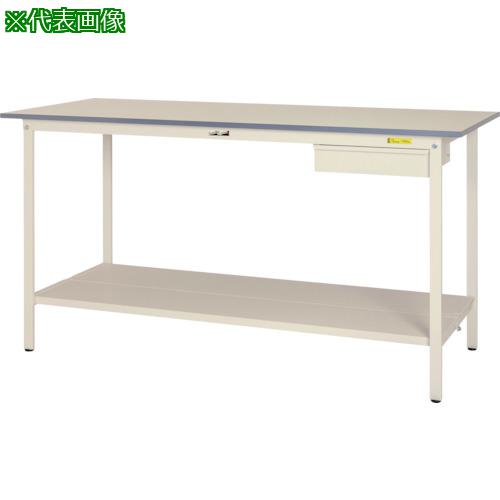■ヤマテック 軽量作業台 ワークテーブル150シリーズ 固定式 キャビネット・全面棚板付 W1500×D900×H950mm シルキーホワイト〔品番:SUPH1590UTTWW〕【1289195:0】[法人・事業所限定][外直送元][店頭受取不可]