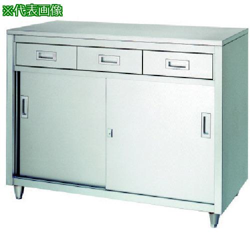 ■シンコー ステンレス保管庫 一段式アジャスト付 LAD型 (引出・ステンレス戸) 1500×450 ...