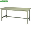 ■ヤマテック ワークテーブル300シリーズ 固定式 スチール天板 W1200×D600×H740mm ヤマテックグリーン〔品番:SWS1260GG〕【13181...