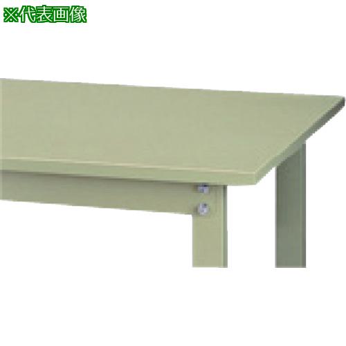 ■ヤマテック ワークテーブル300シリーズ 固定式 中間棚・全面棚板付 スチール天板 W1800×750×H740mm ヤマテックグリーン〔品番:SWS1875TTS2GG〕【1319814:0】[法人・事業所限定][外直送元][店頭受取不可]