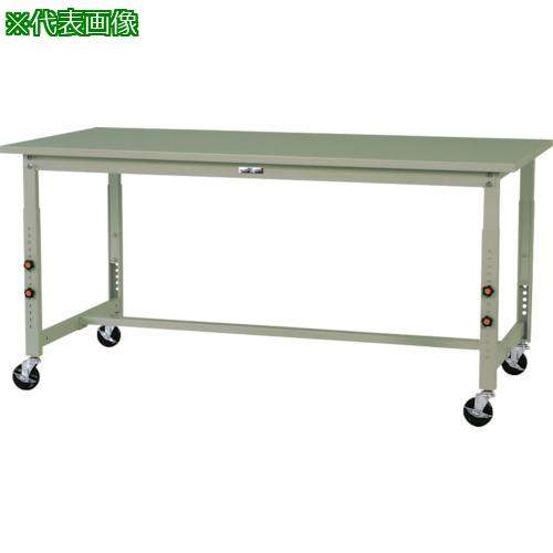 《メーカー》山金工業（株）《品番》SWSAC-1260-GG《特長》●高さが変えられて移動もできます。高さの調整はノブ8個により、工具なしでできます。●高さ調整は25mmピッチででき、調整範囲は250mmです。●ワークテーブルとしてはもちろん、台車として次工程へそのまま移動することができます。《用途》●工場。●オフィス。《仕様》●天板材質:スチール●間口(mm):1200●奥行(mm):600●高さ(mm):750〜1000●全体均等耐荷重(自重含む)(kg):160《仕様2》●全体均等耐荷重(自重含む):160kg《原産国（名称）》日本《材質／仕上》●天板:スチール天板●本体:スチール《セット内容／付属品》《注意》《JANコード》4573581470297《本体質量》33.7kgヤマテック　軽量作業台　ワークテーブル300シリーズ　高さ調整タイプ移動式　スチール天板　W1200×600×H750〜1000mm　ヤマテックグリーン〔品番：SWSAC-1260-GG〕[注番:1321315][本体質量：33.7kg]《包装時基本サイズ：××》〔包装時質量：〕分類》物流・保管用品》作業台》一般作業台☆納期情報：取寄管理コード(909) メーカー直送品【法人限定＝会社名ご記入お願い致します。】