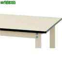 ■ヤマテック ワークテーブル300シリーズ 固定式 中間棚・全面棚板付 塩ビシート天板 W1800×600×H740mm ヤマテックアイボリー〔品番:SWR18...