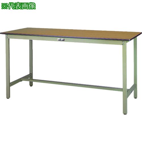 ■ヤマテック ワークテーブル300シリーズ 固定式 ポリエステル天板 W1800×D750×H900mm 木目柄/ヤマテックグリーン〔品番:SWPH1875MG〕【1330778:0】[法人・事業所限定][外直送元][店頭受取不可]
