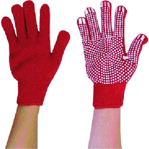 ■丸和ケミカル カラーナイロン軍手 赤 すべり止め付き〔品番:8〕【1352098:0】[送料別途見積り][掲外取寄][店頭受取不可]