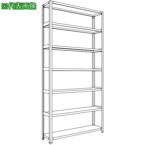 ■NF 軽量開放棚 中棚ボルトレスタイプW1200D300H2400F7〔品番:LA84K17〕【1352365:0】[送料別途見積り][法人・事業所限定][外直送][店頭受取不可]