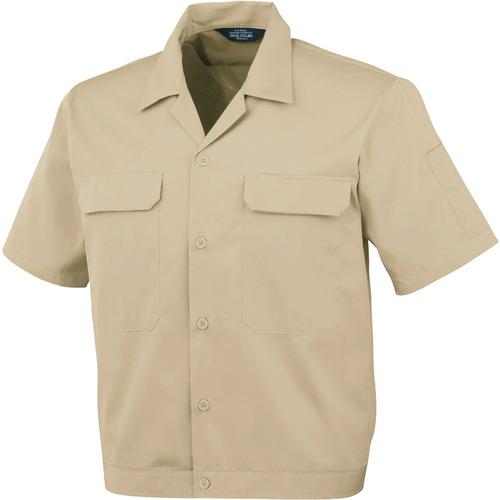 ■コーコス 開襟半袖ブルゾンA-6650 2 ベージュM〔品番:A66502M〕【1352401:0】[送料別途見積り][掲外取..