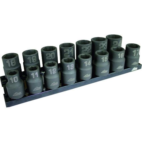 ■HASCO ノンスリップインパクトソケット10-24(12.7sq/15P)〔品番:HNSI1024〕【1353744:0】[送料別途見..