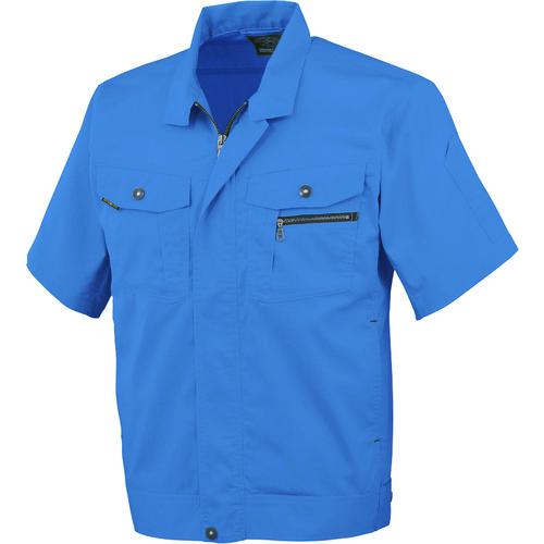 ■コーコス 立体カット半袖ブルゾン 6ブルー L〔品番:AS9306L〕【1355846:0】[送料別途見積り][掲外取寄][店頭受取不可]