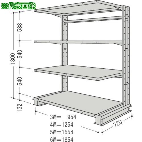 ■NF キャンチラック単式1連W1254D720H1800F4〔品番:CR64LS4〕【1361836:0】[送料別途見積り][法人・事業所限定][外直送][店頭受取不可]