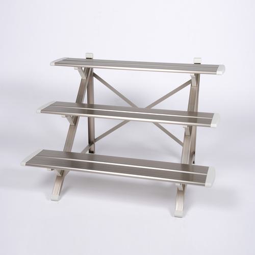 ■PiCa フラワースタンドFSA型 ライトブロンズ 3段 幅90cm〔品番:FSAK93BL〕【1368144:0】[送料別途見積..