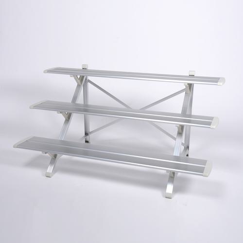 ■PiCa フラワースタンドFSA型 シルバー 3段 幅120cm〔品番:FSAK123S〕【1368148:0】[送料別途見積り][法人・事業所限定][外直送][店頭受取不可]