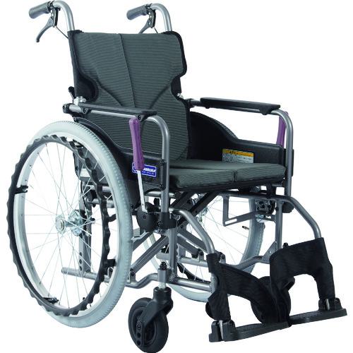 ■カワムラ 【非課税】アルミ製標準型自走用車いすKMD-A22-40-Mチャコールグレー〔品番:KMDA2240MNO82〕【1373440:0】[送料別途見積り][法人・事業所限定][直送][店頭受取不可]