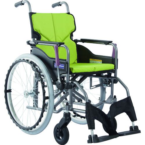 ■カワムラ アルミ製標準型自走用車いすKMD-A22-42S-M若草色〔品番:KMDA2242SMNO85〕【1373461:0】[送料別途見積り][法人・事業所限定][直送][店頭受取不可]