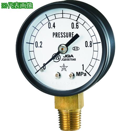 ■右下 一般圧力計 圧力レンジ0~10MPa 接続部サイズR1/4〔品番:S11R10MPA〕【1374984:0】[店頭受取不可]