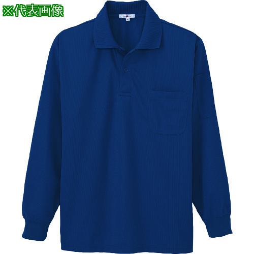 ■アイトス 吸汗速乾(クールコンフォート)ペン差し付長袖ポロシャツ(男女兼用) ネイビー M〔品番:10600008M〕【1429926:0】[送料別途見積り][掲外取寄][店頭受取不可]