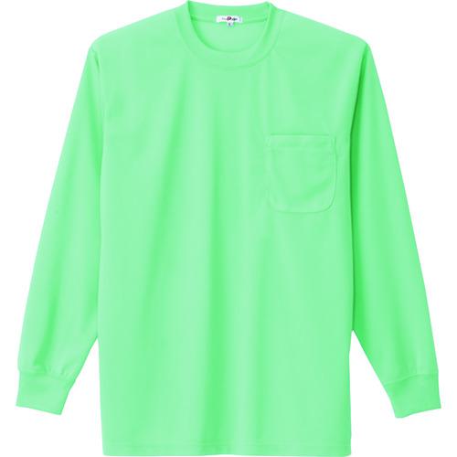 ■アイトス 吸汗速乾(クールコンフォート)長袖Tシャツ(ポケット付)(男女兼用) ミントグリーン L〔品番:10575005L〕【1429973:0】[送料別途見積り][掲外取寄][店頭受取不可]