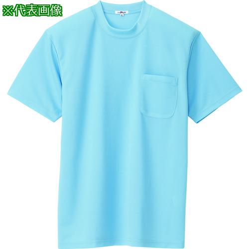 ■アイトス 吸汗速乾(クールコンフォート)半袖Tシャツ(ポケット付)(男女兼用) サックス S〔品番:10576007S〕【1431616:0】[送料別途見積り][掲外取寄][店頭受取不可]