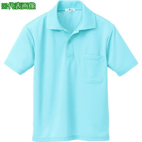 ■アイトス 吸汗速乾(クールコンフォート)半袖ポロシャツ(男女兼用) サックス LL〔品番:10579007LL〕【1433210:0】[送料別途見積り][掲外取寄][店頭受取不可]