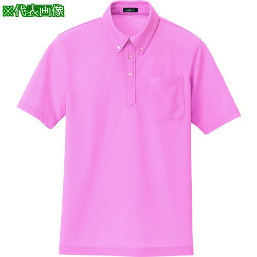 ■アイトス 吸汗速乾(クールコンフォート)半袖ボタンダウンポロシャツ(男女兼用) ピンク 9〔品番:105991609〕【1433219:0】[送料別途見積り][掲外取寄][店頭受取不可]