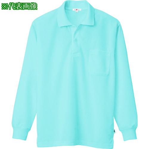 ■アイトス 吸汗速乾(クールコンフォート)長袖ポロシャツ(男女兼用) サックス M〔品番:10578007M〕【1433287:0】[送料別途見積り][掲外取寄][店頭受取不可]