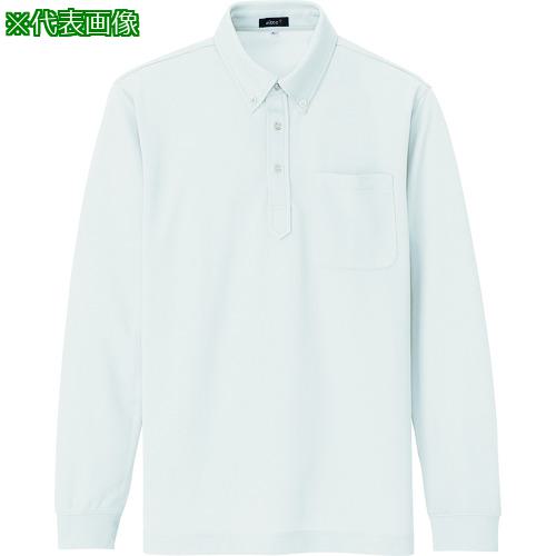 ■アイトス 吸汗速乾(クールコンフォート)長袖ボタンダウンポロシャツ(男女兼用) ホワイト 7〔品番:105980017〕【1434807:0】[送料別途見積り][店頭受取不可]
