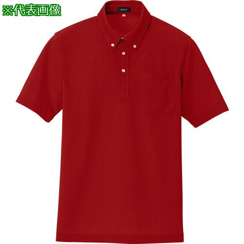 ■アイトス 吸汗速乾(クールコンフォート)半袖ボタンダウンポロシャツ(男女兼用) レッド 11〔品番:1059900911〕【1434824:0】[送料別途見積り][掲外取寄][店頭受取不可]