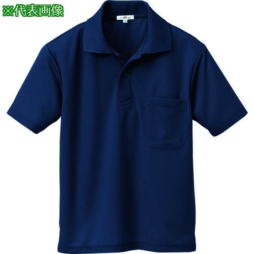 ■アイトス 吸汗速乾(クールコンフォート)半袖ポロシャツ(男女兼用) ネイビー 6L〔品番:105790086L〕【1436360:0】[送料別途見積り][掲外取寄][店頭受取不可]