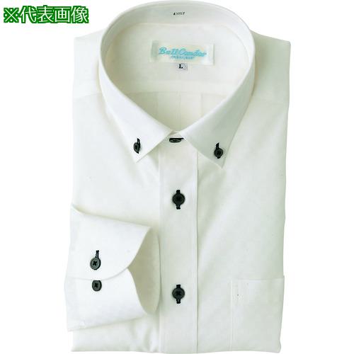 ■アイトス 長袖ボタンダウンシャツ ホワイト LL〔品番:43057001LL〕【1436430:0】[送料別途見積り][掲外取寄][店頭受取不可]