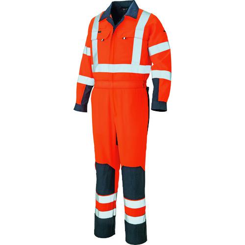■アイトス ツナギ(男女兼用) ハイパーオレンジ×ネイビー LL〔品番:2752093LL〕【1436569:0】[送料別途見積り][掲外取寄][店頭受取不可]
