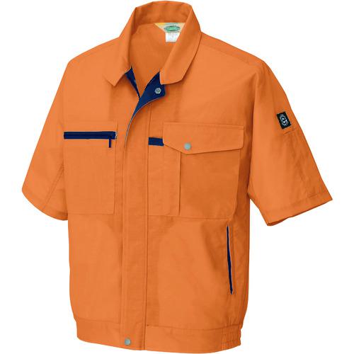 ■アイトス 半袖ブルゾン(男女兼用) オレンジ LL〔品番:5361063LL〕【1437494:0】[送料別途見積り][掲外取寄][店頭受取不可]